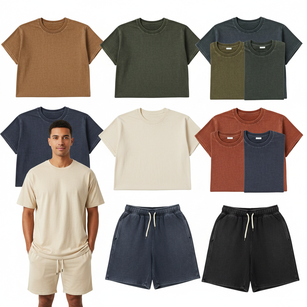All Around the World Men's Vintage Tee & Shorts Set